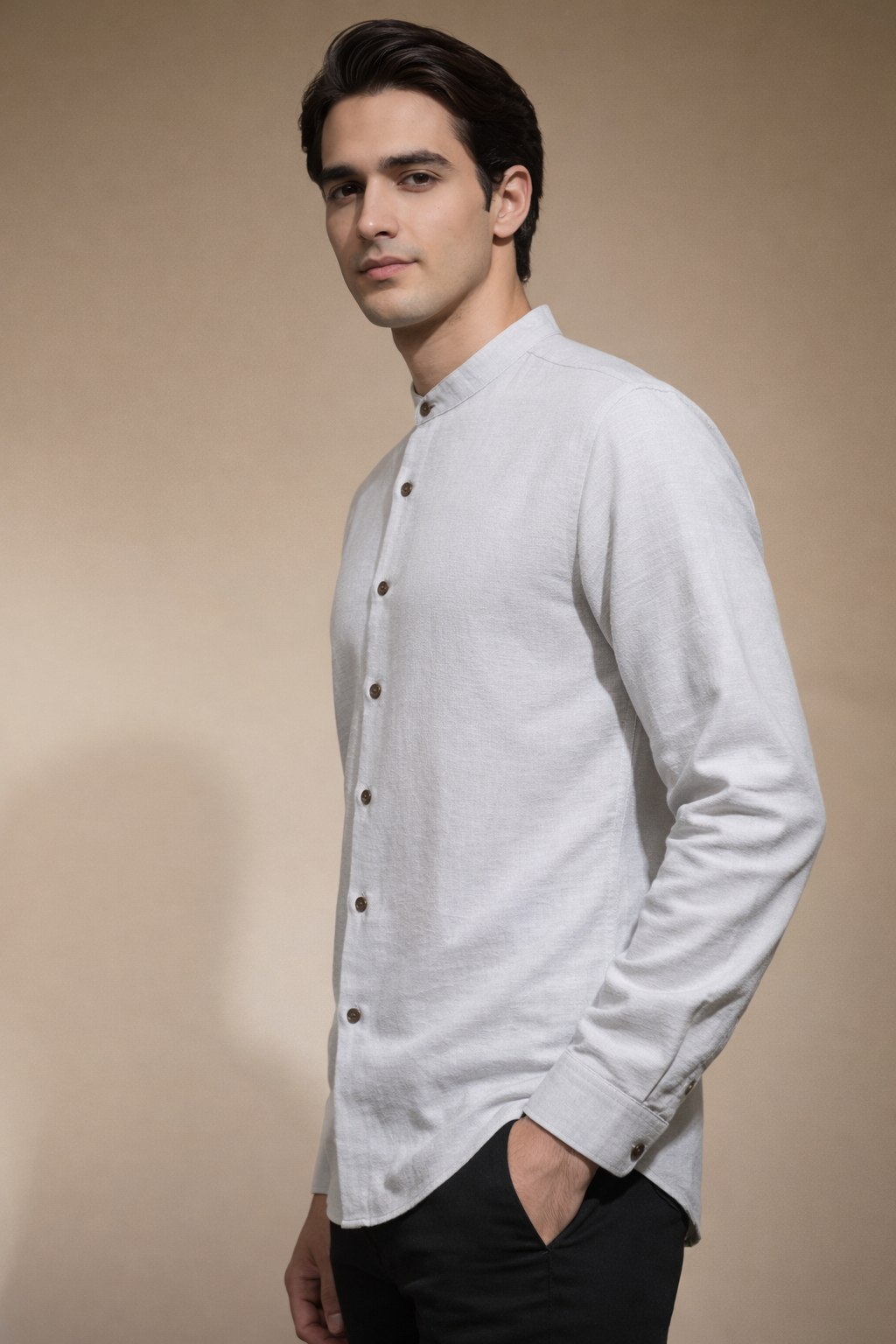 gray shirt